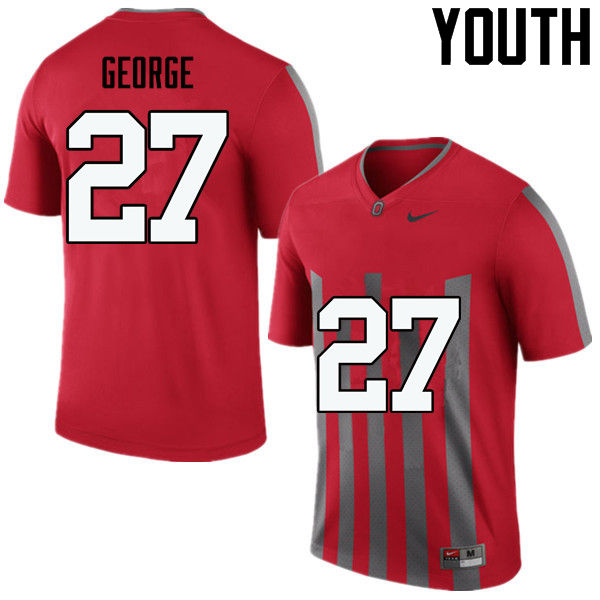 Ohio State Buckeyes Eddie George Youth #27 Throwback Game Stitched College Football Jersey